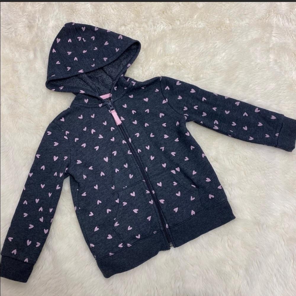 Cat & Jack Girls Printed Zip-Up Hooded Sweatshirt 7/8